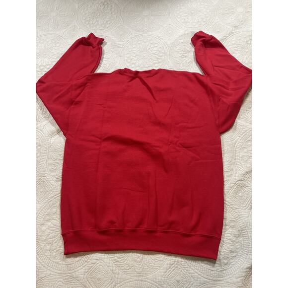 MENSA Mens Red Crewneck Sweatshirt Gold Logo Gildan DryBlend Large - Picture 4 of 5